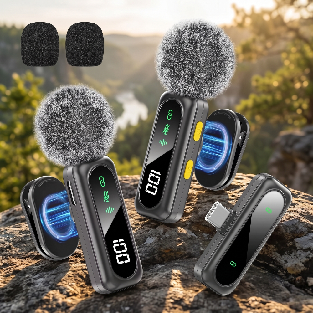 Professional Type C Plug-and-Play Wireless Lavalier Microphone