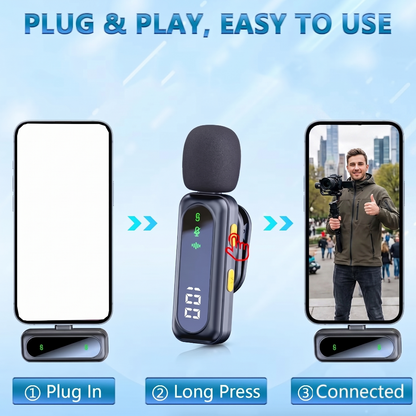 Professional Type C Plug-and-Play Wireless Lavalier Microphone