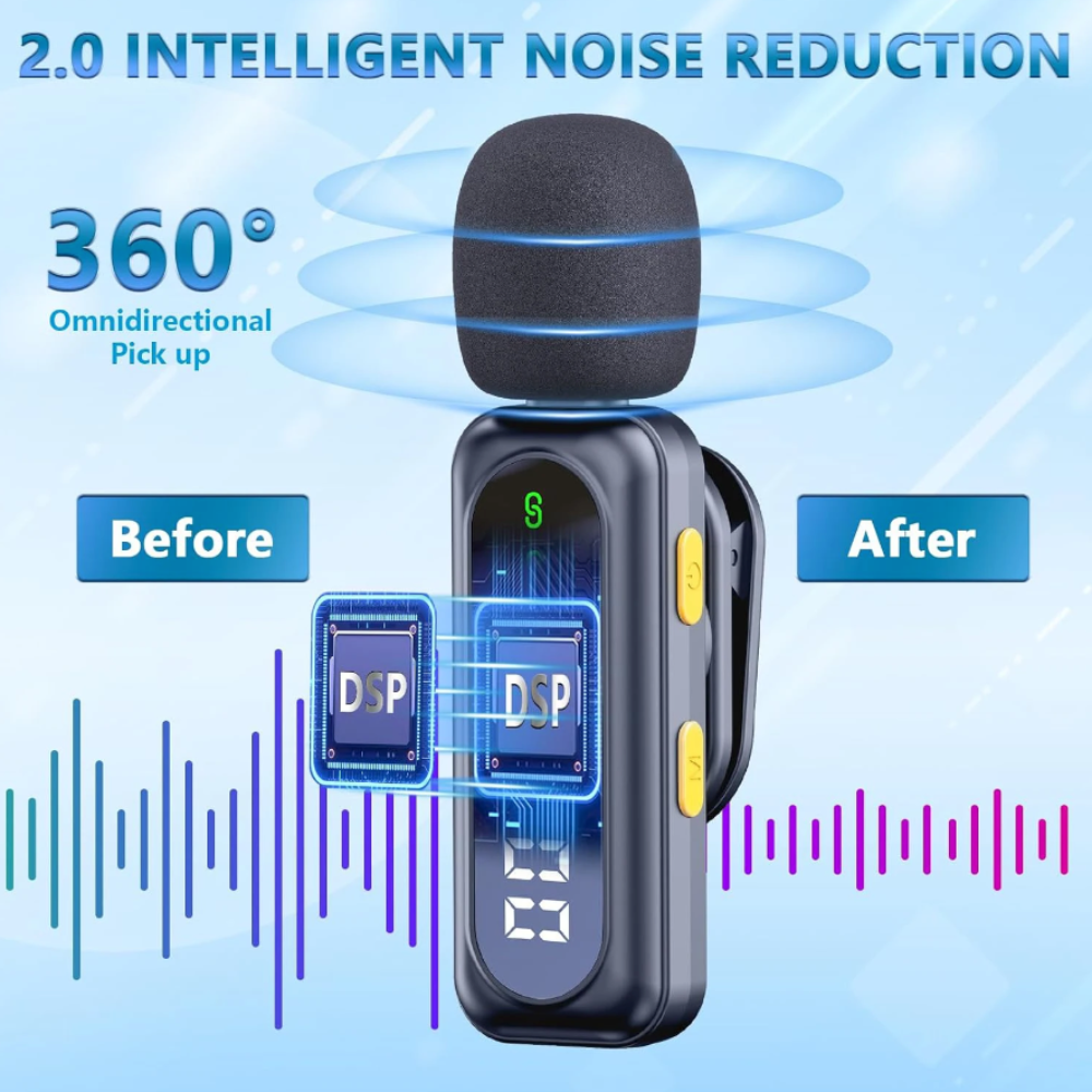 Professional Type C Plug-and-Play Wireless Lavalier Microphone