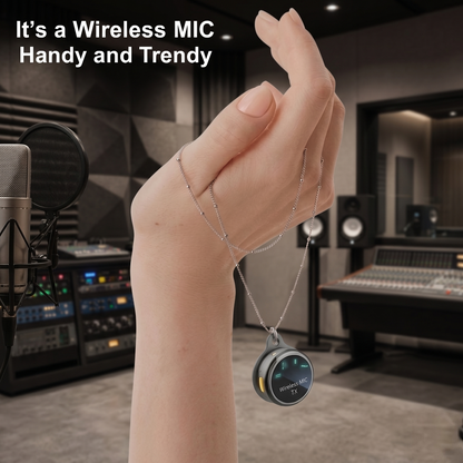 2 in 1 Wireless Magnetic Necklace Lavalier Microphone