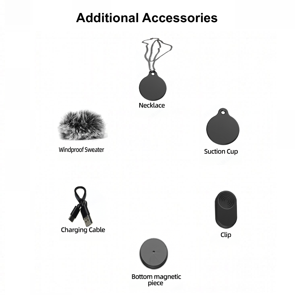 2 in 1 Wireless Magnetic Necklace Lavalier Microphone