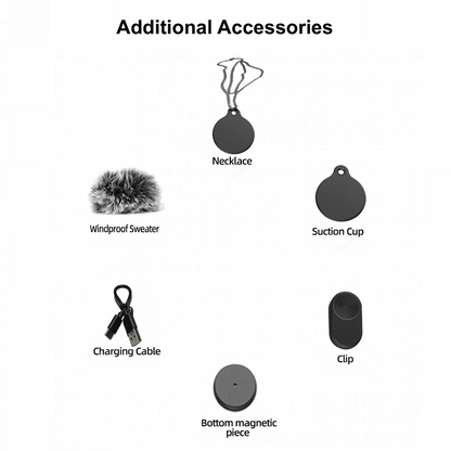 2 in 1 Wireless Magnetic Necklace Lavalier Microphone