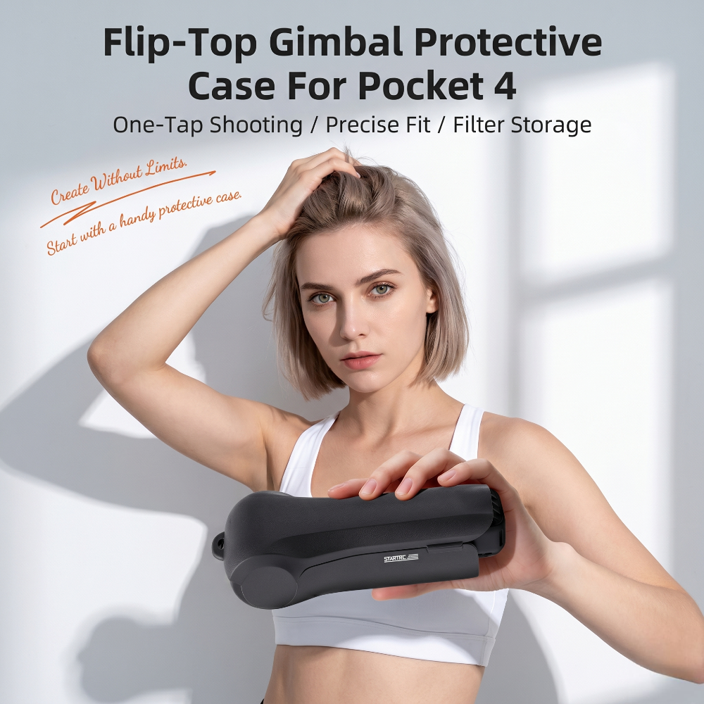 Flip-Top Gimbal Protective Case with Filter Storage Compatible For Osmo Pocket 4