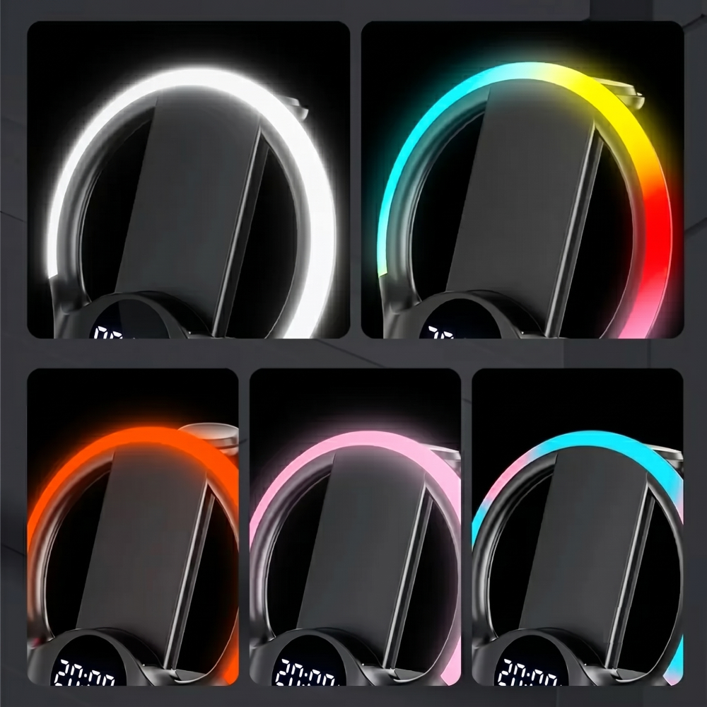 5-in-1 RGB Ambient Wireless Charging Station with Alarm Clock