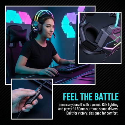 RGB Immersive Wired Gaming Headset with 7.1 Surround Sound