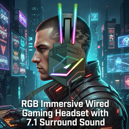 RGB Immersive Wired Gaming Headset with 7.1 Surround Sound
