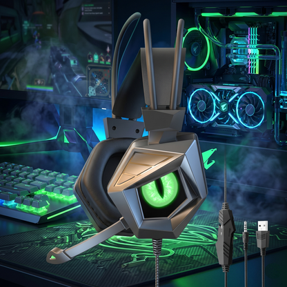 Dragon Breathing Lights Wired Gaming Headset With Mic