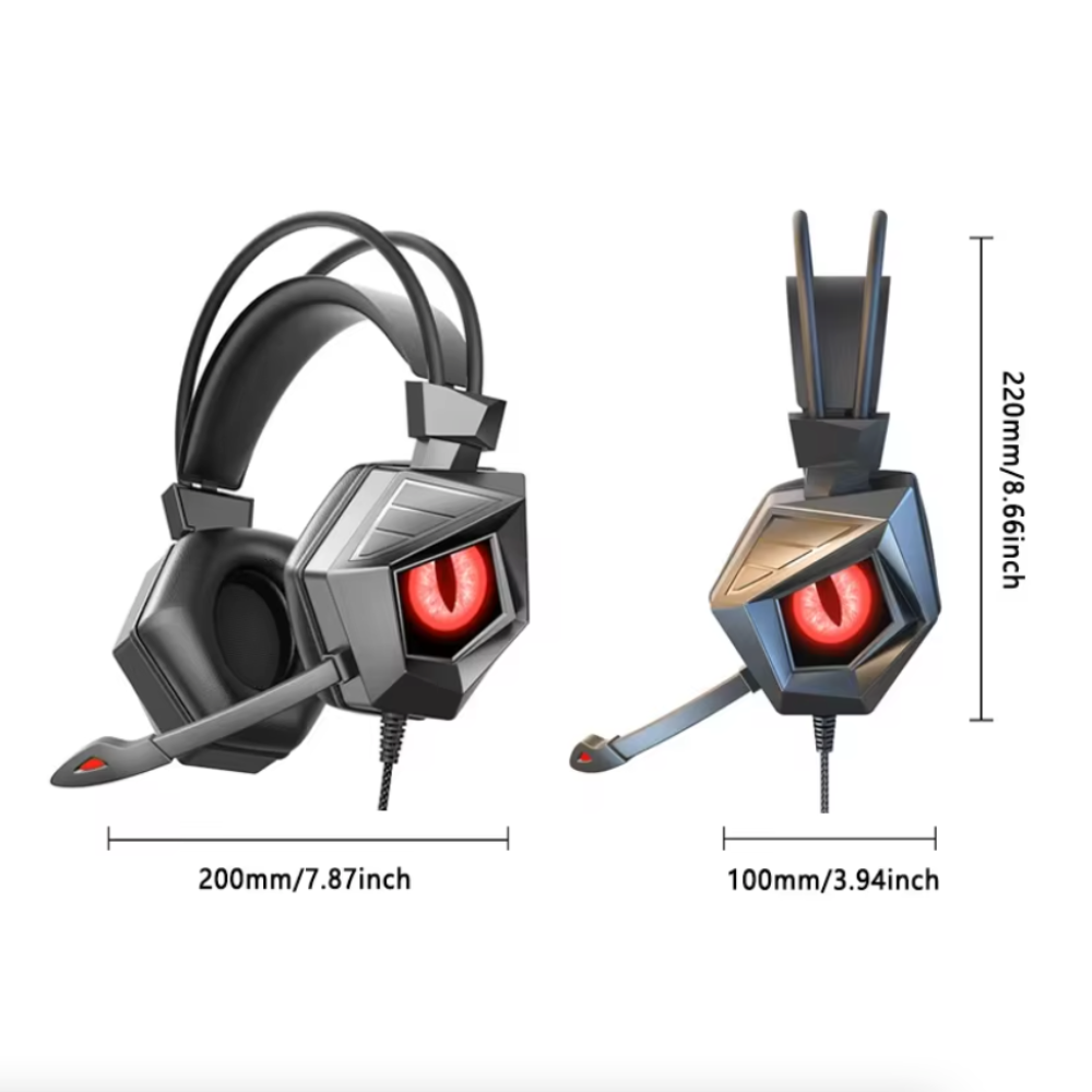 Dragon Breathing Lights Wired Gaming Headset With Mic