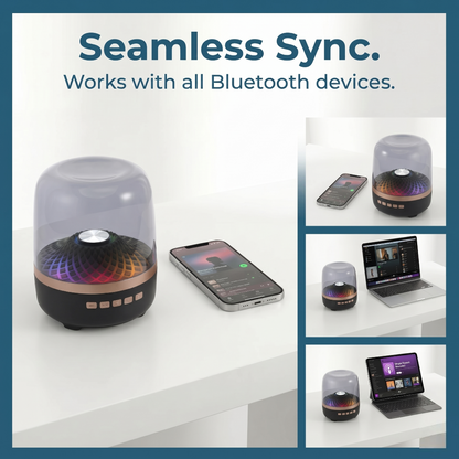 Transparent 360° RGB Bluetooth Speaker with TWS Stereo Sound