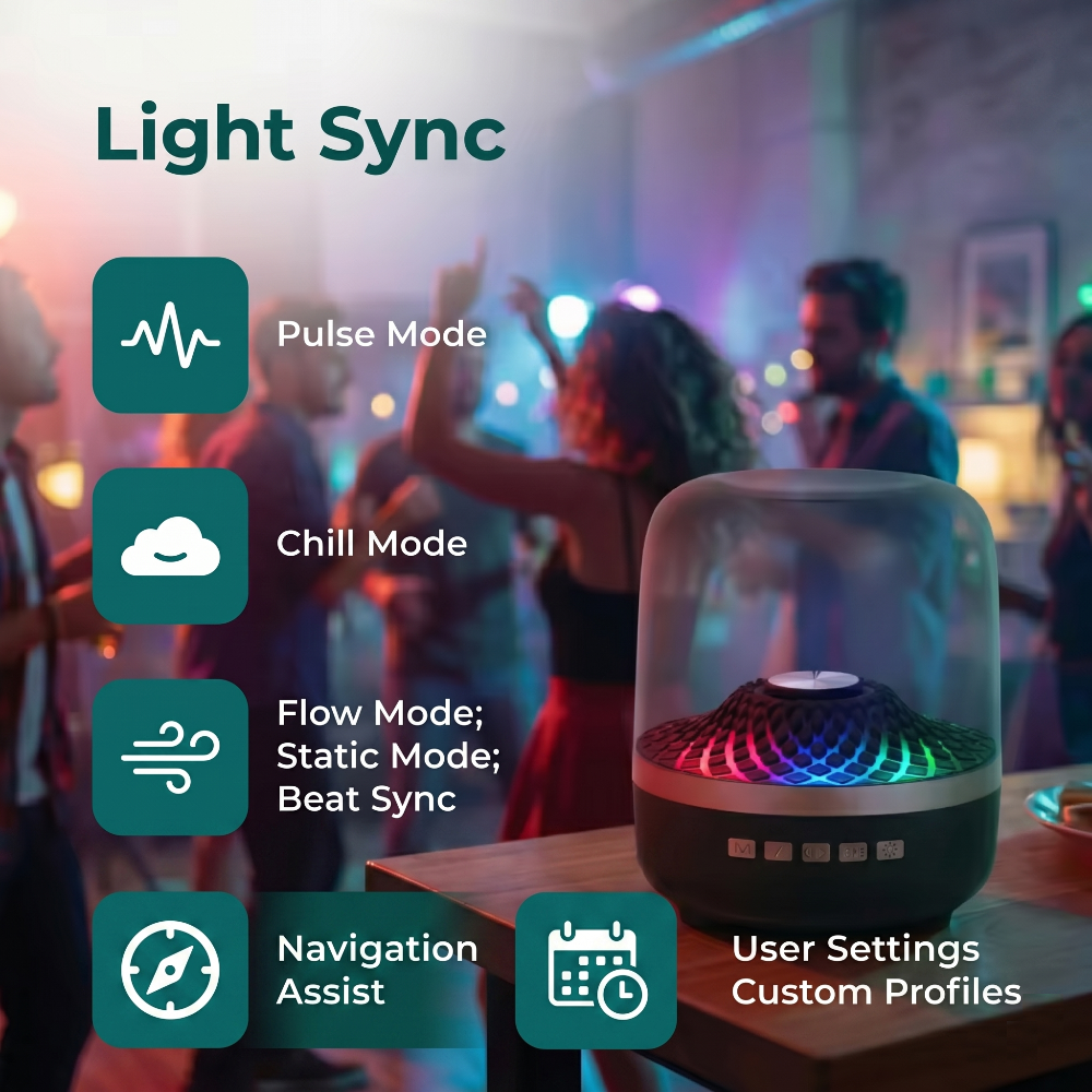 Transparent 360° RGB Bluetooth Speaker with TWS Stereo Sound