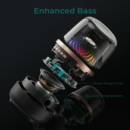 Transparent 360° RGB Bluetooth Speaker with TWS Stereo Sound
