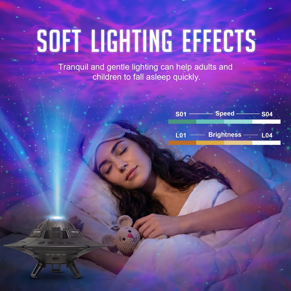 UFO Galaxy Star Projector Night Light