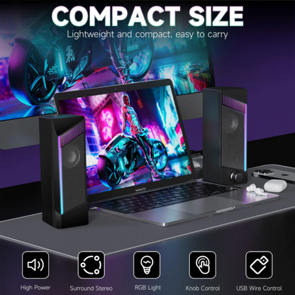 RGB USB Portable PC Stereo Speaker with Subwoofer