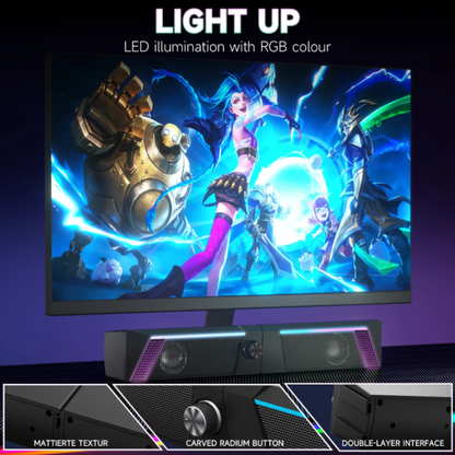 RGB USB Portable PC Stereo Speaker with Subwoofer
