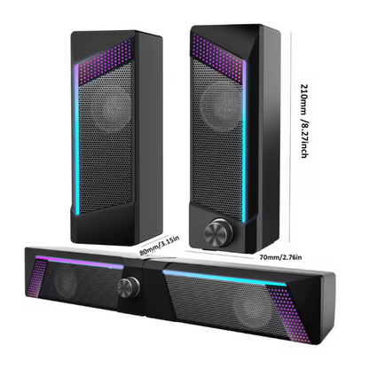 RGB USB Portable PC Stereo Speaker with Subwoofer