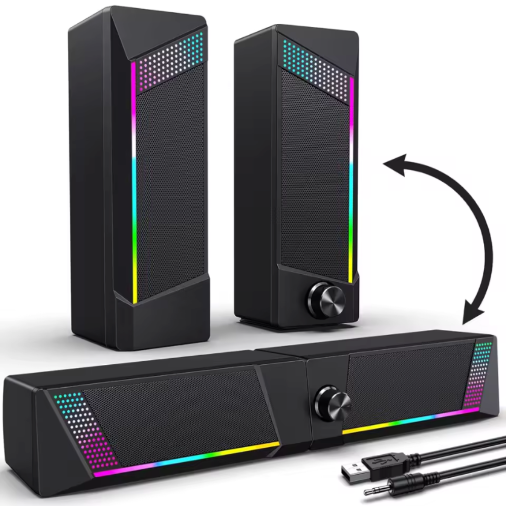RGB USB Portable PC Stereo Speaker with Subwoofer