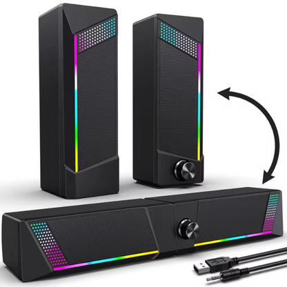 RGB USB Portable PC Stereo Speaker with Subwoofer