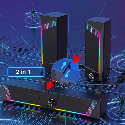 RGB USB Portable PC Stereo Speaker with Subwoofer