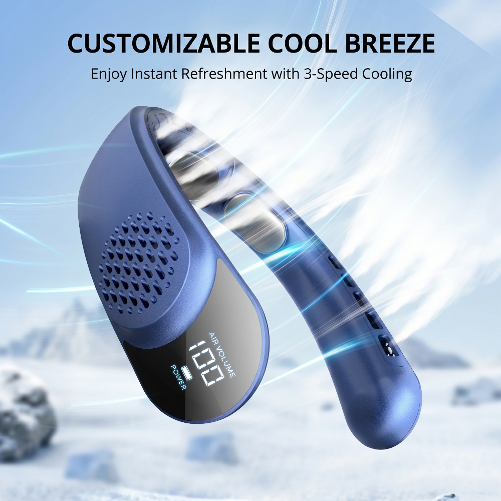 Portable Turbine Neck Fan with Digital Display