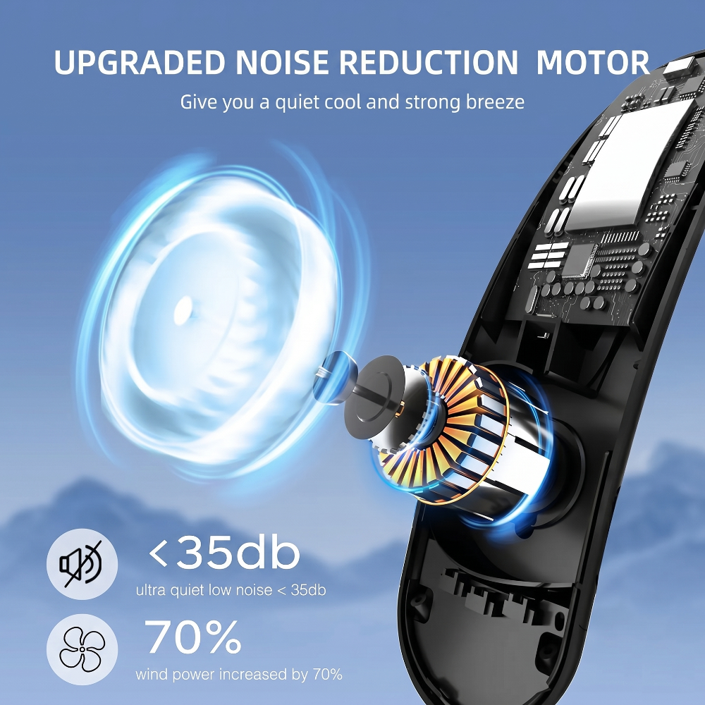 Portable Turbine Neck Fan with Digital Display