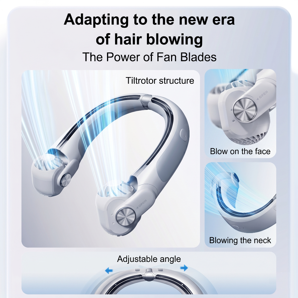 360° Tilting Bladeless Neck Fan Portable Air Cooler