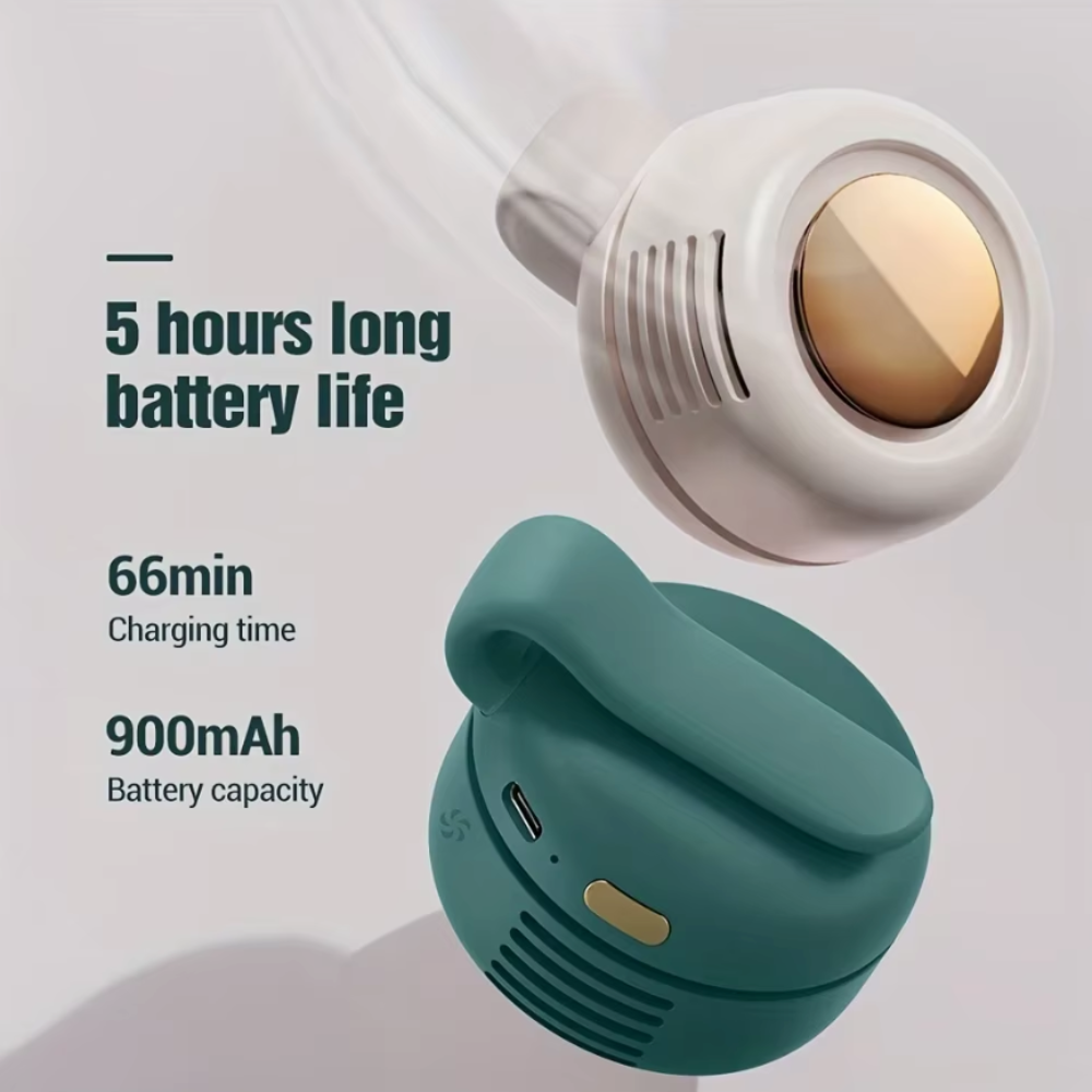 WhirlClip Leafless Mini Fan – Silent, Rechargeable, Clip-On Cool!