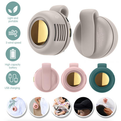 WhirlClip Leafless Mini Fan – Silent, Rechargeable, Clip-On Cool!