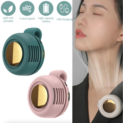 WhirlClip Leafless Mini Fan – Silent, Rechargeable, Clip-On Cool!
