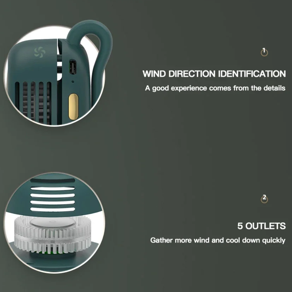 WhirlClip Leafless Mini Fan – Silent, Rechargeable, Clip-On Cool!