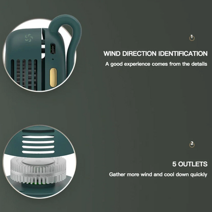WhirlClip Leafless Mini Fan – Silent, Rechargeable, Clip-On Cool!