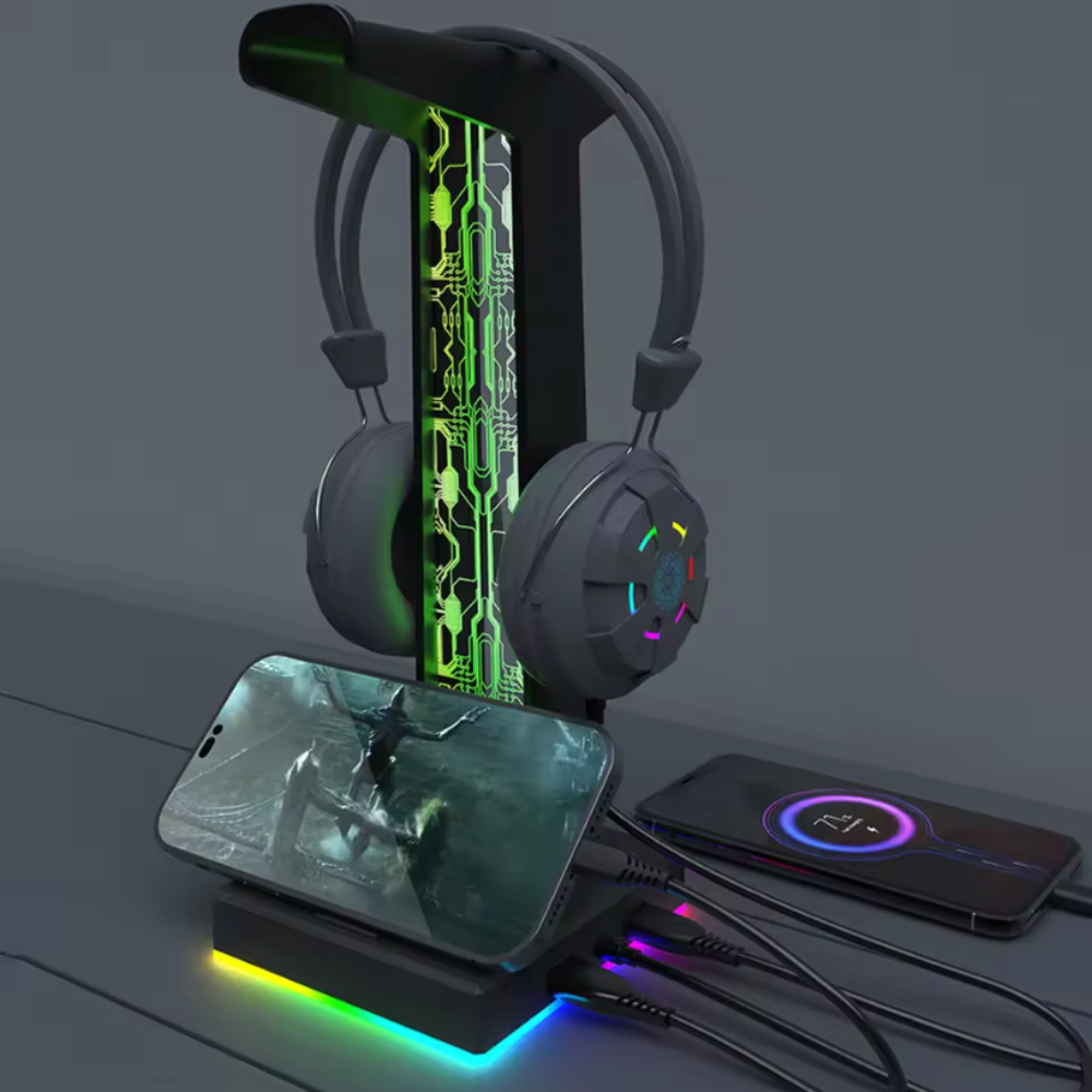 GlowHold RGB: 10-Effect Gaming Headset Stand