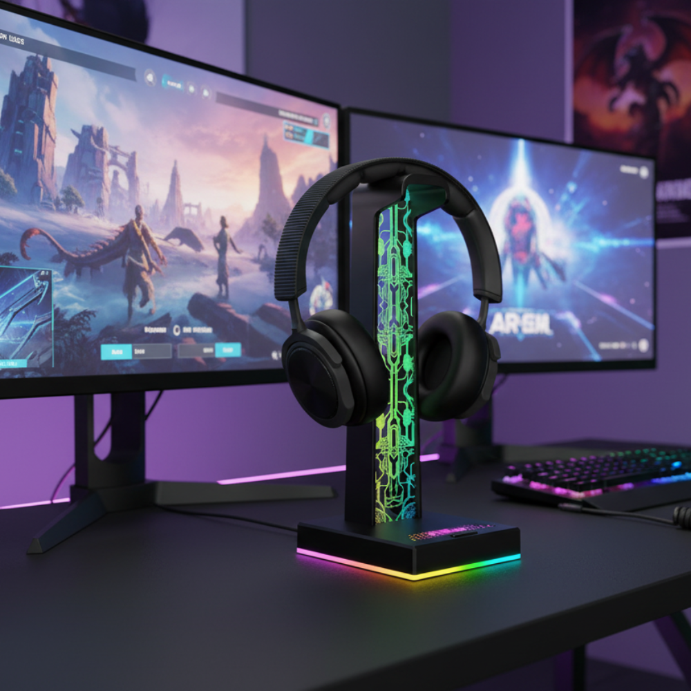 GlowHold RGB: 10-Effect Gaming Headset Stand