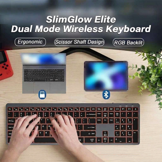 SlimGlow Elite – Ultra-Thin Full-Size Wireless Backlit Keyboard