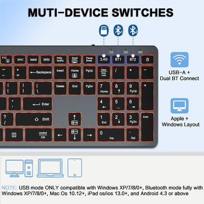 SlimGlow Elite – Ultra-Thin Full-Size Wireless Backlit Keyboard