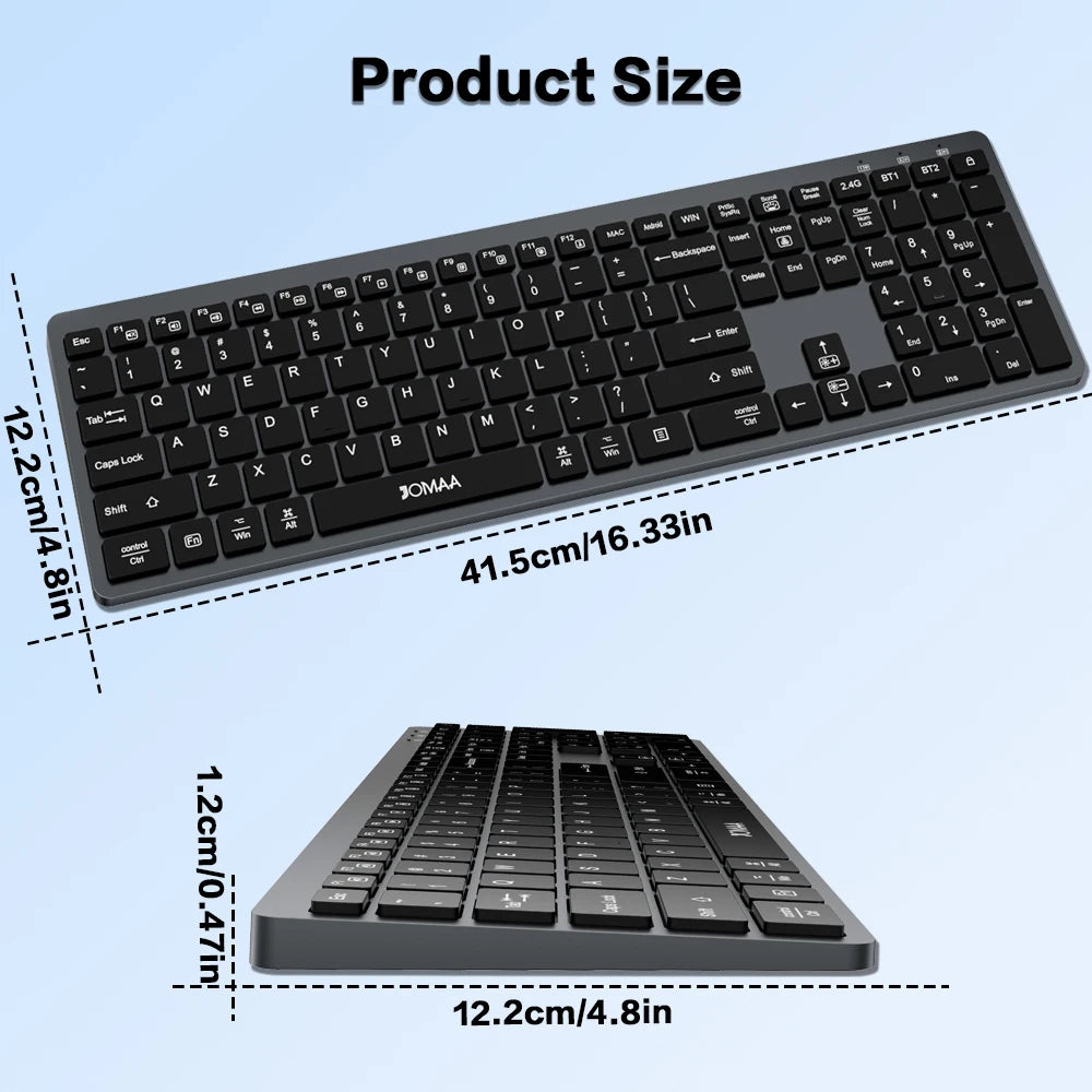 SlimGlow Elite – Ultra-Thin Full-Size Wireless Backlit Keyboard