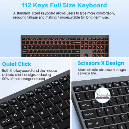 SlimGlow Elite – Ultra-Thin Full-Size Wireless Backlit Keyboard