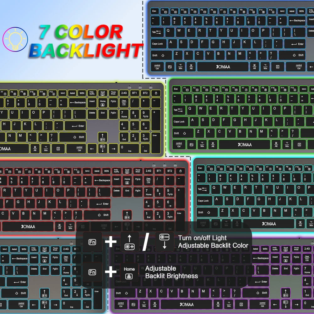 SlimGlow Elite – Ultra-Thin Full-Size Wireless Backlit Keyboard