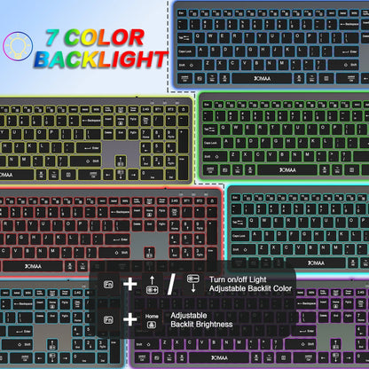 SlimGlow Elite – Ultra-Thin Full-Size Wireless Backlit Keyboard