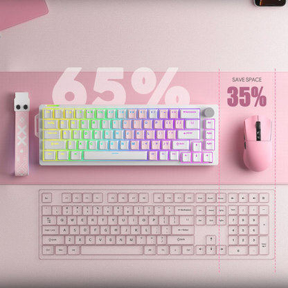 Compact Wired 68-Key Hot-Swap Mechanical Keyboard with RGB & Volume Knob