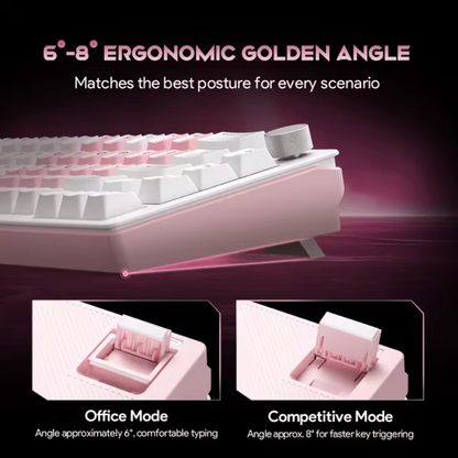 Compact Wired 68-Key Hot-Swap Mechanical Keyboard with RGB & Volume Knob