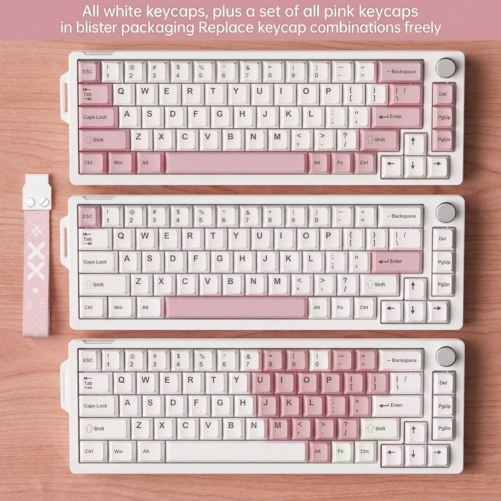 Compact Wired 68-Key Hot-Swap Mechanical Keyboard with RGB & Volume Knob