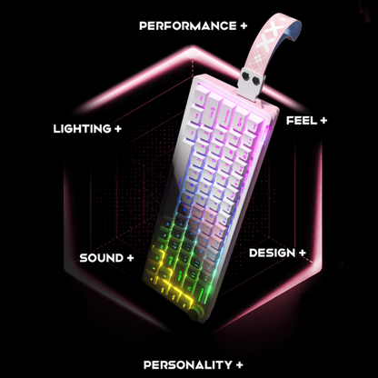 Compact Wired 68-Key Hot-Swap Mechanical Keyboard with RGB & Volume Knob