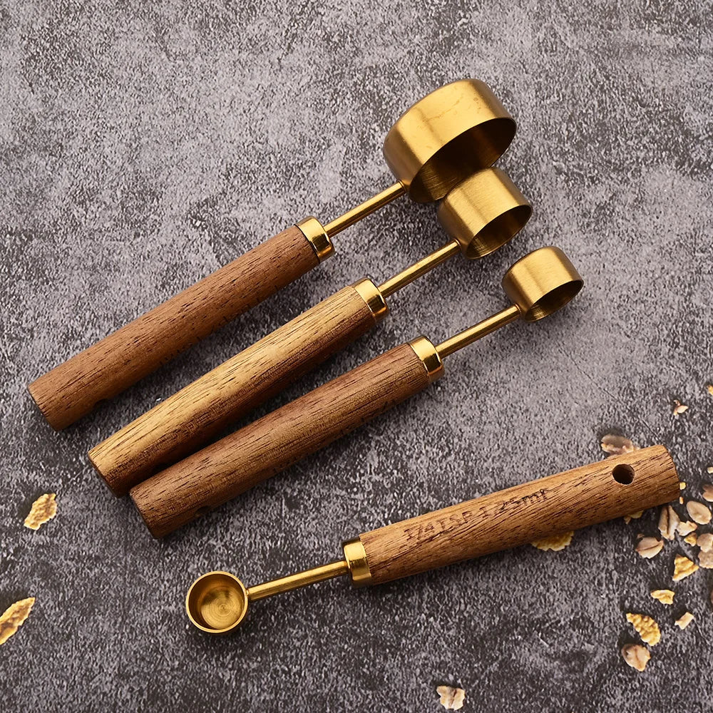 8-Piece Gold & Black Measuring Cups and Spoons Set