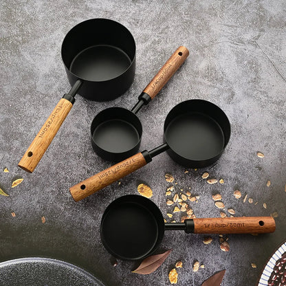 8-Piece Gold & Black Measuring Cups and Spoons Set