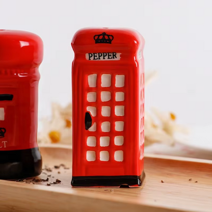 Vintage Telephone Booth & Postbox Ceramic Spice Jar Set