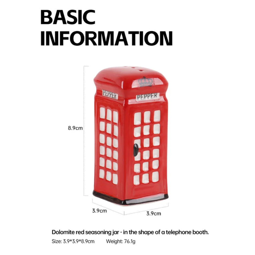 Vintage Telephone Booth & Postbox Ceramic Spice Jar Set