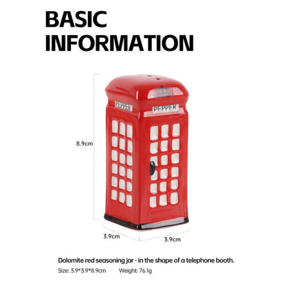 Vintage Telephone Booth & Postbox Ceramic Spice Jar Set