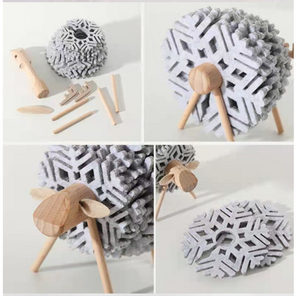 Felt Sheep & Elk Coaster Set