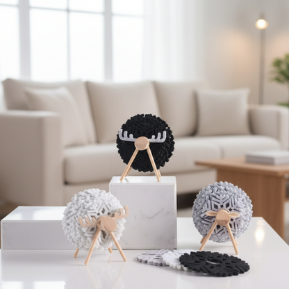 Felt Sheep & Elk Coaster Set