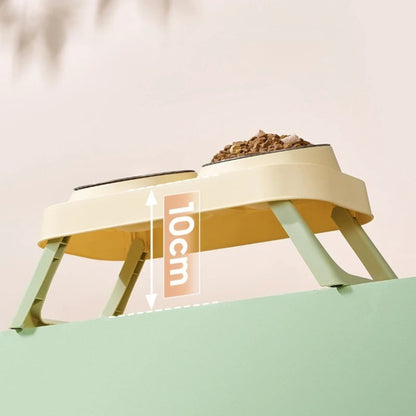 15° Elevated Pet Feeder with Dual Stainless Steel Bowls